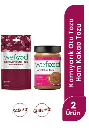 Wefood Ham Kakao Tozu 140 gr+ Wefood Organik Karnıyarık Otu Tozu 200 gr