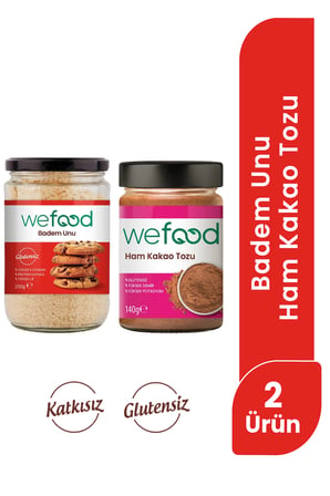 Wefood Ham Kakao Tozu 140 gr +Wefood Glutensiz Badem Unu 250 gr