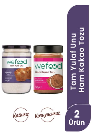 Wefood Ham Kakao Tozu 140 gr + Wefood Glutensiz Tam Yulaf Unu 300 gr