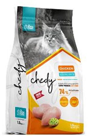 Chedy Super Premium Kısırlaştırılmış Tavuklu Yetişkin Kedi Maması 1,5 Kg