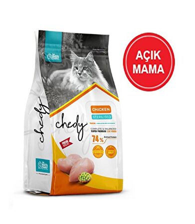 Chedy Sterilised Tavuklu Kısırlaştırılmış Kedi Maması 1 Kg AÇIK