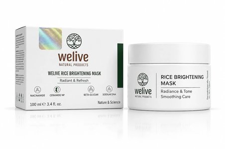WeLive Rice Brightening Mask 100 ML | Pirinç Özlü Cilt Bakım Maskesi | Radiance & Tone Smoothing Care