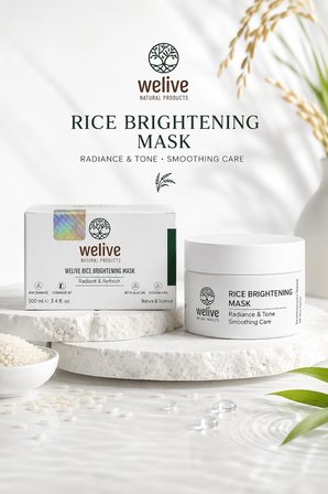 WeLive Rice Brightening Mask 100 ML | Pirinç Özlü Cilt Bakım Maskesi | Radiance & Tone Smoothing Care