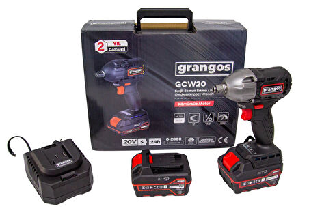 Grangos GCW20-F2 20V 5 Ah Çift Akülü Somun Sıkma Sökme 1/2’’ 360 Nm