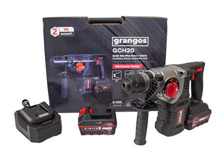Grangos GCH20-F2 20V 5 Ah Çift Akülü SDS+ Kırıcı Delici 3J