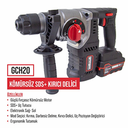 Grangos 20V Kömürsüz Akülü Set – Darbeli Matkap Vidalama, Avuç Taşlama, Kırıcı Delici – 3×5.0Ah Akü, Hızlı Şarj, Çanta, Aksesuar Hediyeli