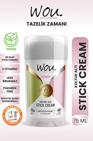 WOU World of Unique Women Koltuk Altı Stick Krem, Terleme Önleyici, 48 Saat Etkin Koruma