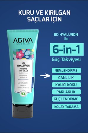 8d Hyaluron Kuru ve Kırılgan Saçlar İçin Nemlendirici Saç Kremi-Vegan