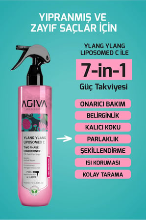 Ylang Ylang Liposom C Yoğun Onarıcı ve Isı Koruyucu Çift Fazlı Fön Suyu - 400 ml - Vegan 
