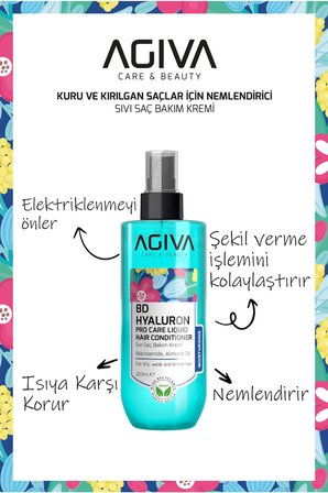8d Hyaluron Kuru ve Kırılgan Saçlar İçin Nemlendirici Sıvı Saç Kremi-Vegan