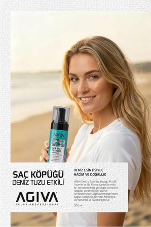 Agiva Deniz Tuzu Saç Köpüğü –Dolgun ve Parlak Görünen Saçlar 250 ml