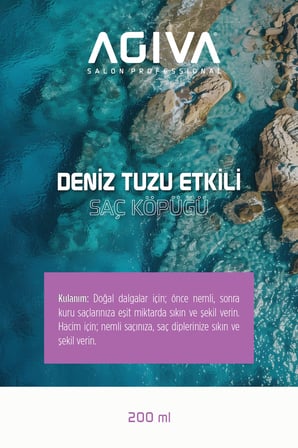 Agiva Deniz Tuzu Saç Köpüğü –Dolgun ve Parlak Görünen Saçlar 250 ml