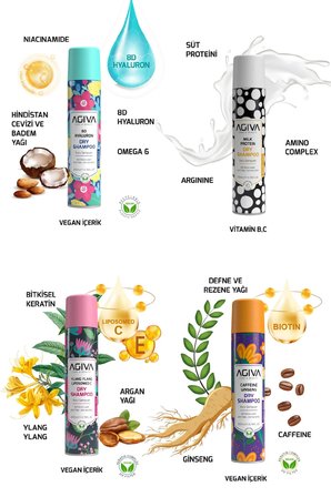 Kuru Şampuan Çoklu Set- Tüm Çeşitler 200ML-4'lü SET