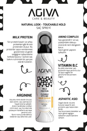 Agiva Milk Protein Saç Bakım Spreyi – Kuru ve Yıpranmış Saçlar İçin Onarıcı Bakım 250 ml