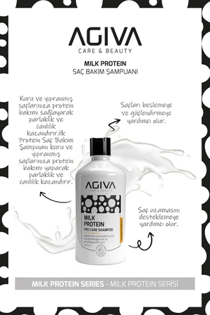Milk Protein Şampuan 500 ml & Saç Bakım Sütü 200 ml & Masaj Tarağı 3'lü Set