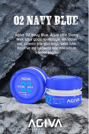 Agiva Navy Blue Ultra Tutuş ve Sert Görünüm Sağlayan Wax - 175ML