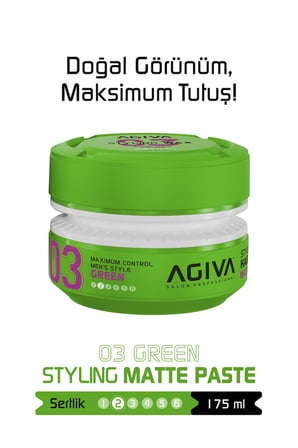 Agiva Green Mat ve Doğal Görünüm Sağlayan Wax - 175ML