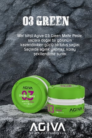 Agiva Green Mat ve Doğal Görünüm Sağlayan Wax - 175ML