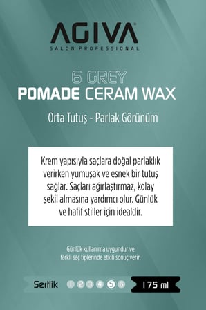Agiva Grey Orta Tutuş ve Parlak Görünüm Sağlayan Wax - 175ML