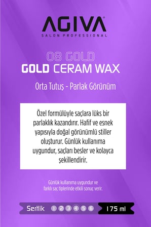 Agiva Gold Orta Tutuş ve Parlak Görünüm Sağlayan Wax - 175ML