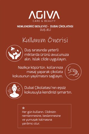 Agiva Dubai Çikolatası Özlü Besleyici ve Nemlendirici Duş Jeli
