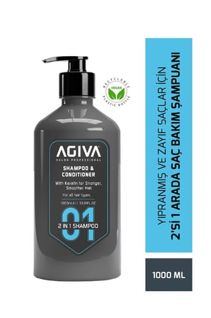 Yıpranmış ve Zayıf Saçlar içiin 2'si 1 Arada Saç Bakım Şampuanı - Vegan