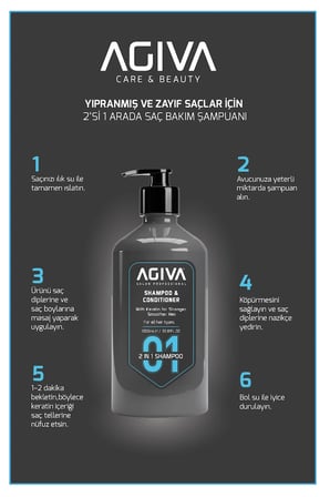 Yıpranmış ve Zayıf Saçlar içiin 2'si 1 Arada Saç Bakım Şampuanı - Vegan