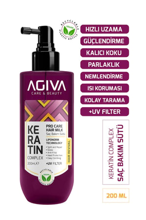 Keratin Saç Bakım Sütü 200 ml – Hızlı Saç Uzatma Destekli Saç Bakım