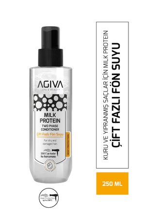AGİVA CARE & BEAUTY Milk Protein Onarıcı, Besleyici ve Isı Koruyucu Çift Fazlı Fön Suyu - 250 ml