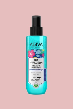 AGİVA CARE & BEAUTY 8d Hyaluron Yoğun Nemlendirici, Güçlendirici ve Isı Koruyucu Çift Fazlı Fön Suyu-250 ml-Vegan