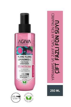 AGİVA CARE & BEAUTY Ylang Ylang Liposom C Yoğun Onarıcı ve Isı Koruyucu Çift Fazlı Fön Suyu - 250 ml - Vegan
