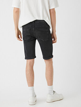 Katlamalı Denim Şort
