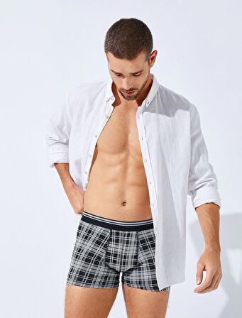 3'lü Boxer Seti Ekose Desenli Çok Renkli