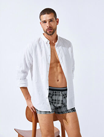 3'lü Boxer Seti Ekose Desenli Çok Renkli