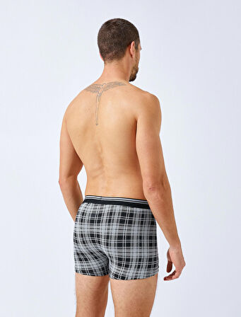 3'lü Boxer Seti Ekose Desenli Çok Renkli