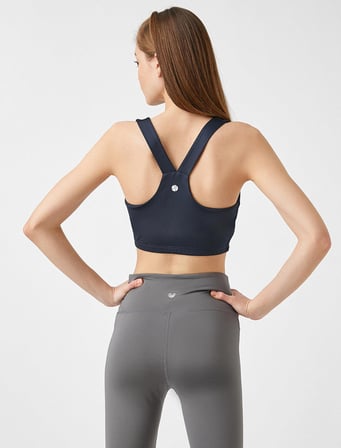 U Yaka Baskılı Yoga Sütyeni