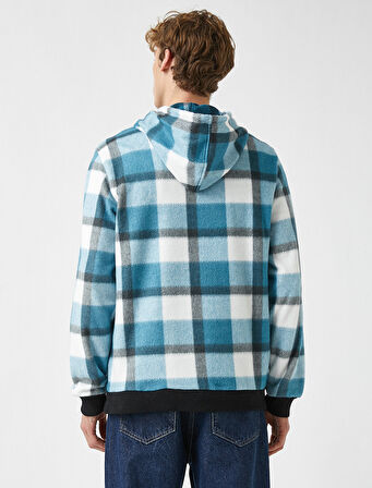 Ekose Polar Kapşonlu Sweatshirt