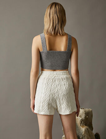 Askılı Triko Crop Top