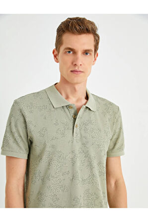 Slim Fit Desenli Polo Yaka Tişört