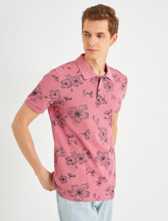 Slim Fit Desenli Polo Yaka Tişört