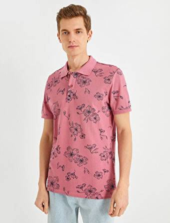 Slim Fit Desenli Polo Yaka Tişört