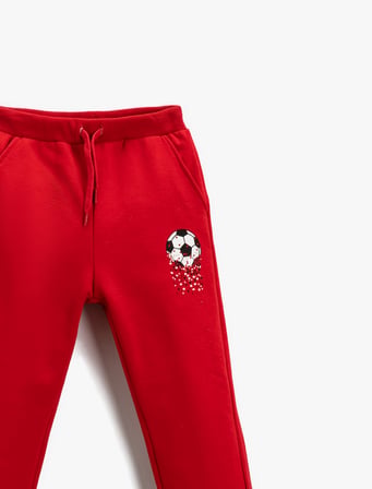 Futbol Topu Baskılı Jogger Eşofman Altı Beli Bağcıklı Cepli