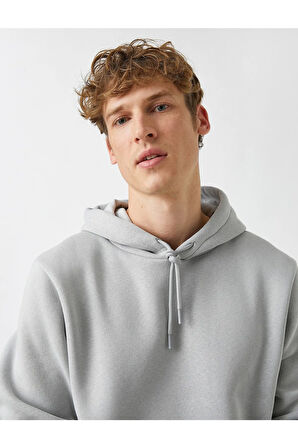 Basic Kapşonlu Sweatshirt