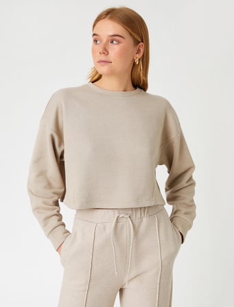 Bisiklet Yaka Uzun Kollu Sweatshirt