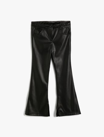 Suni Deri İspanyol Paça Pantolon