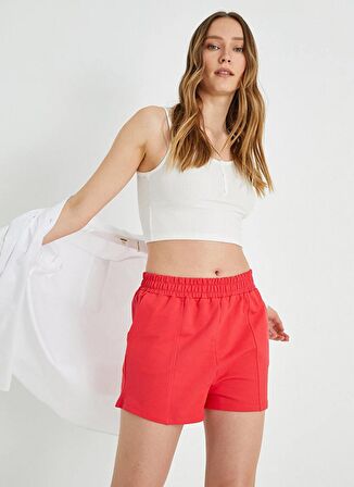 Koton Normal Bel Normal Pembe Kadın Şort 2YAK02493EK