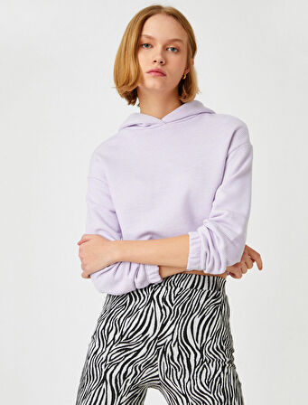 Kapüşonlu Triko Sweatshirt