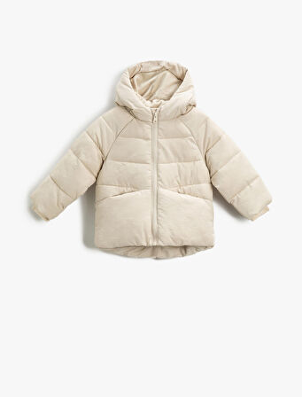 Kapüşonlu Şişme Kaban İçi Polar Astarlı