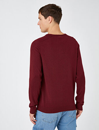 Basic Triko Kazak Bisiklet Yaka Dar Kesim