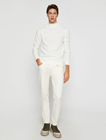 Basic Triko Kazak Yarım Balıkçı Yaka